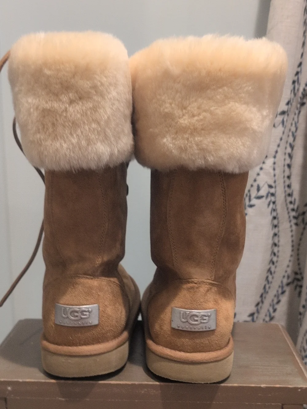 UGG Women's Montclair Chestnut Suede Shearling Lace-Up Boot